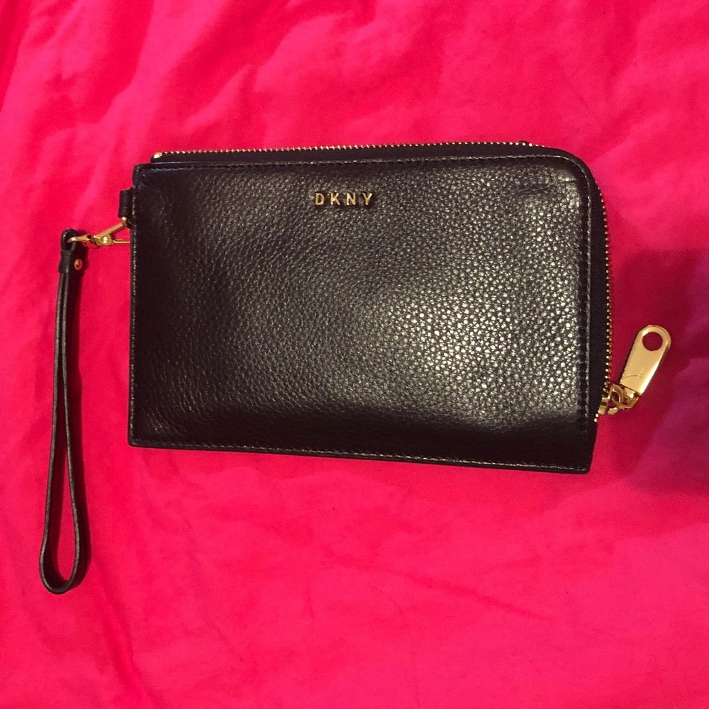 DKNY leather wristlet